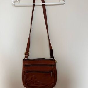 Fossil Brown Leather Crossbody Bag